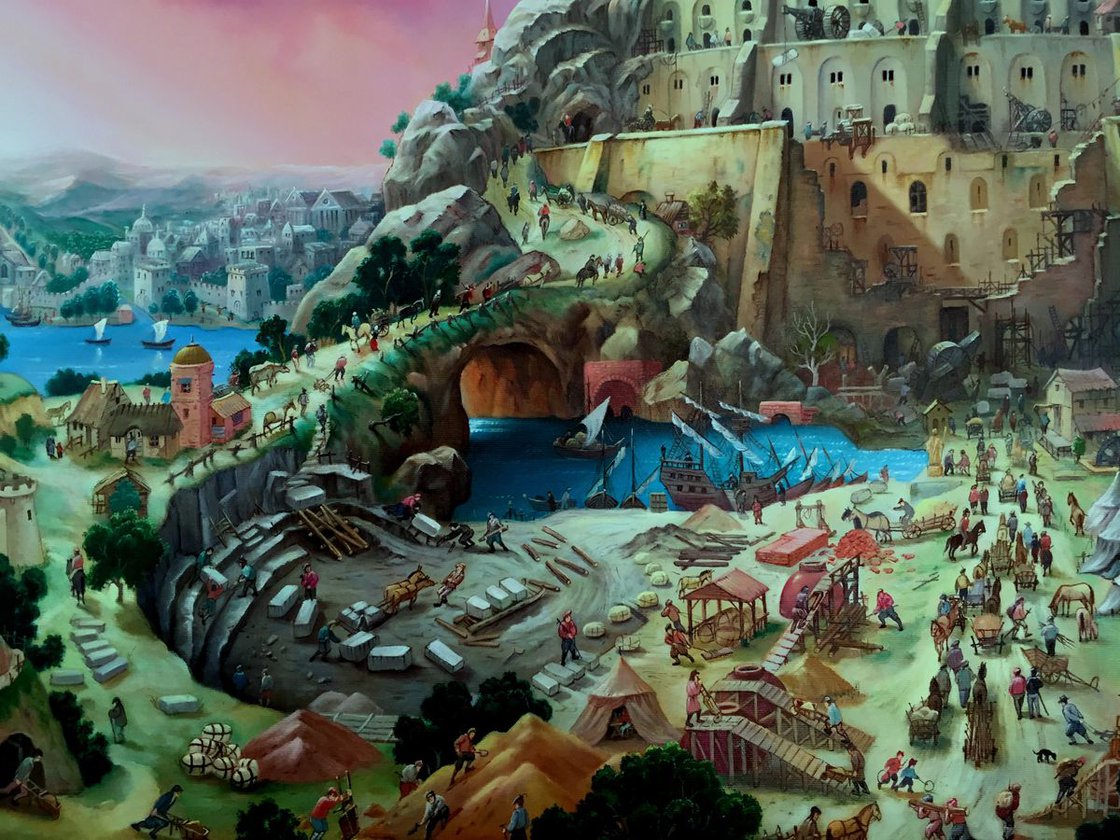 The Tower of Babel. Oil painting: Alexander Mikhalchyk | Artfinder