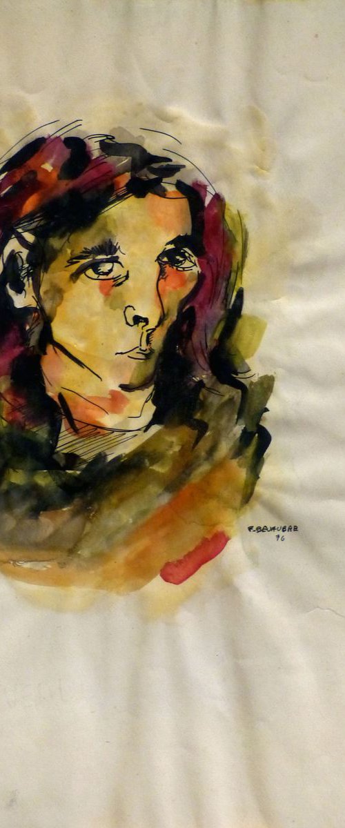 Self-portrait 1976, 32x24 cm by Frederic Belaubre