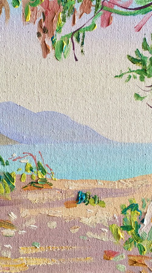 Sea, Mountains and Tree by Ole Karako