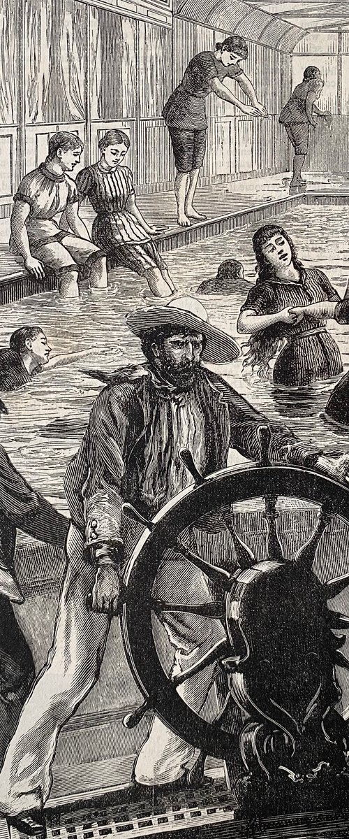 Swimming pool sailors by Tudor Evans