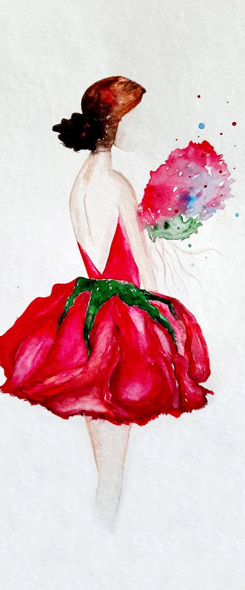 Pink rose by Luba Ostroushko