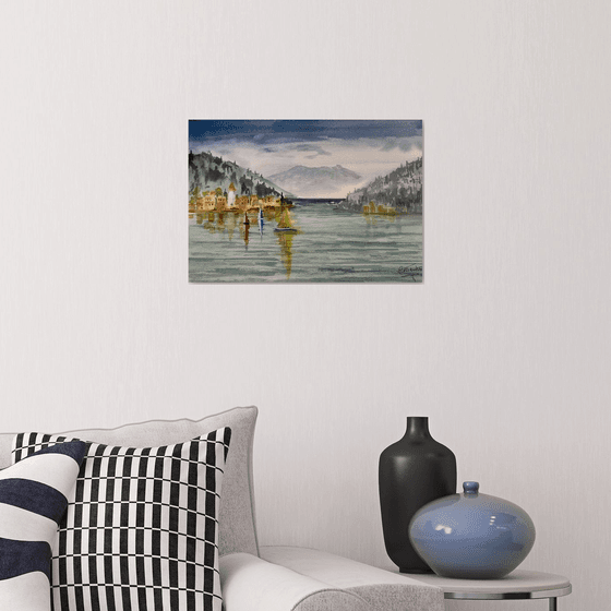 Misty morning at Lake Como