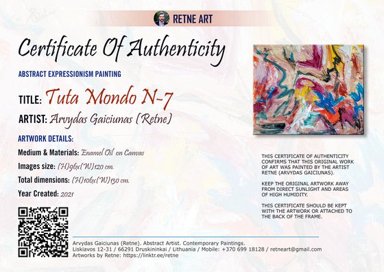 - Tuta Mondo N-7 - Style of Willem de Kooning. Abstract Expressionism Painting