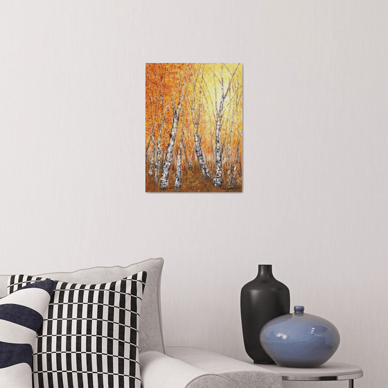 Autumnal birch trees
