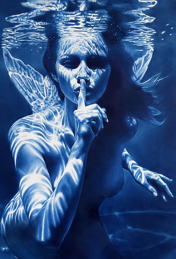 The Mermaid's Enigma – Underwater Blue Nude