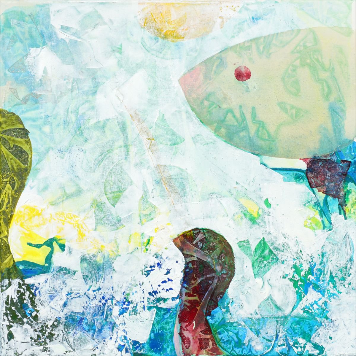 Abstract Landscape Watercolour By Jelena B, 12 X 12, Aquatic-30X30Cm/12X12In, Original Artwork