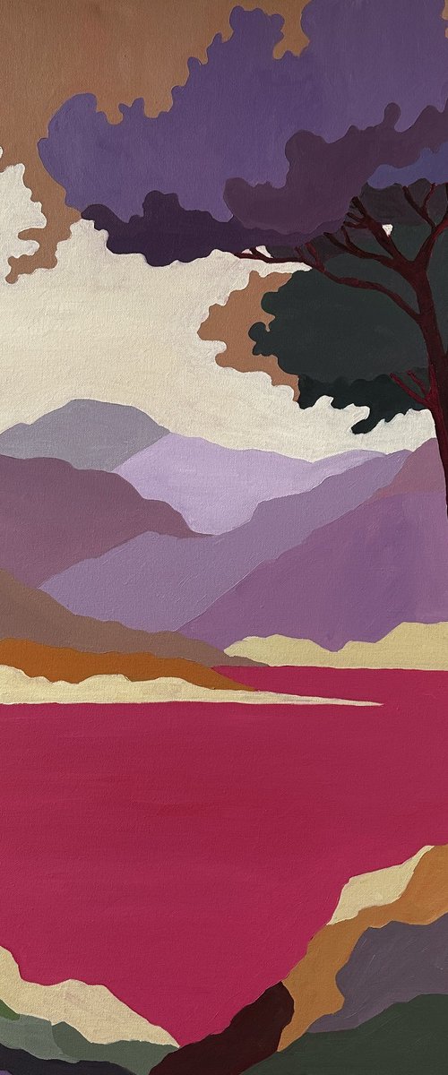 Seascape with Pink Sea by Irina Anis