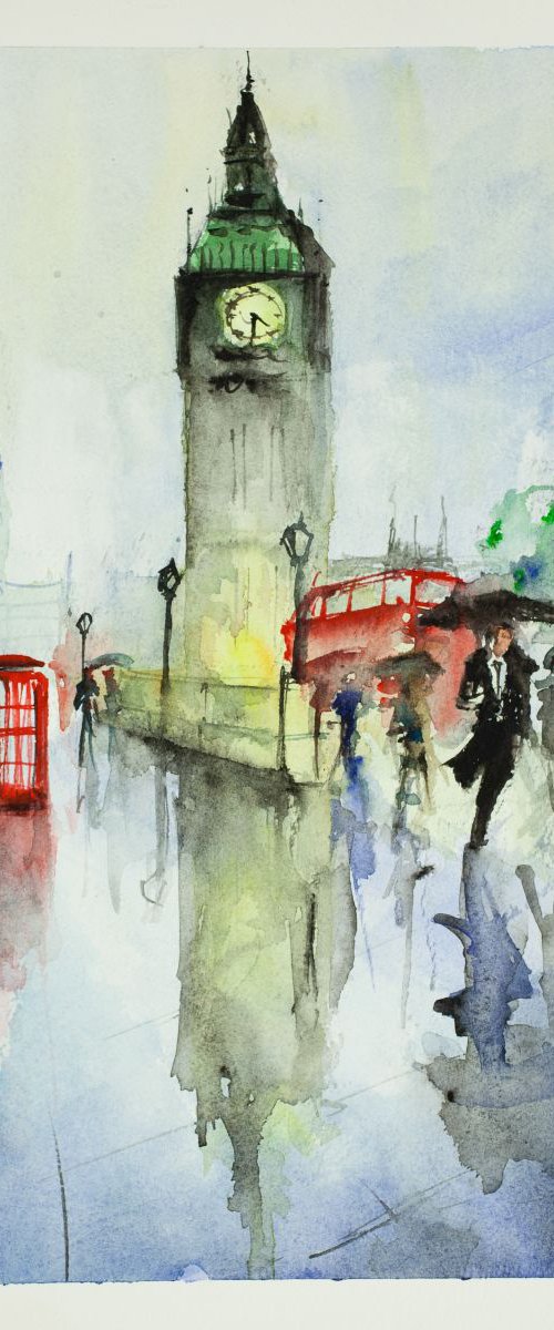 Summer Rain in London by Tomasz Mikutel