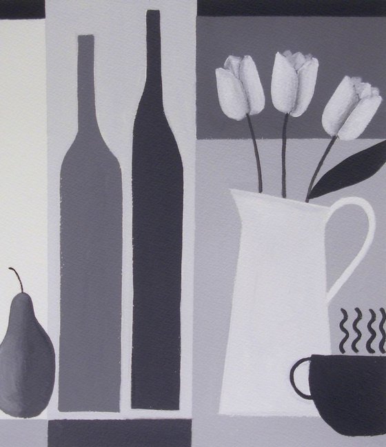 Still Life with Three White Tulips