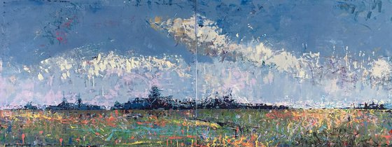 Skyline 80x30" 203x76 cm XXL Abstract Landscape by Bo Kravchenko