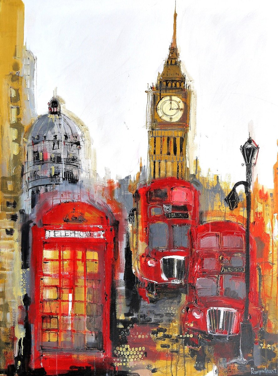 London Skyline By Irina Rumyantseva, 35 X 47, Artwork For Sale On Artfinder