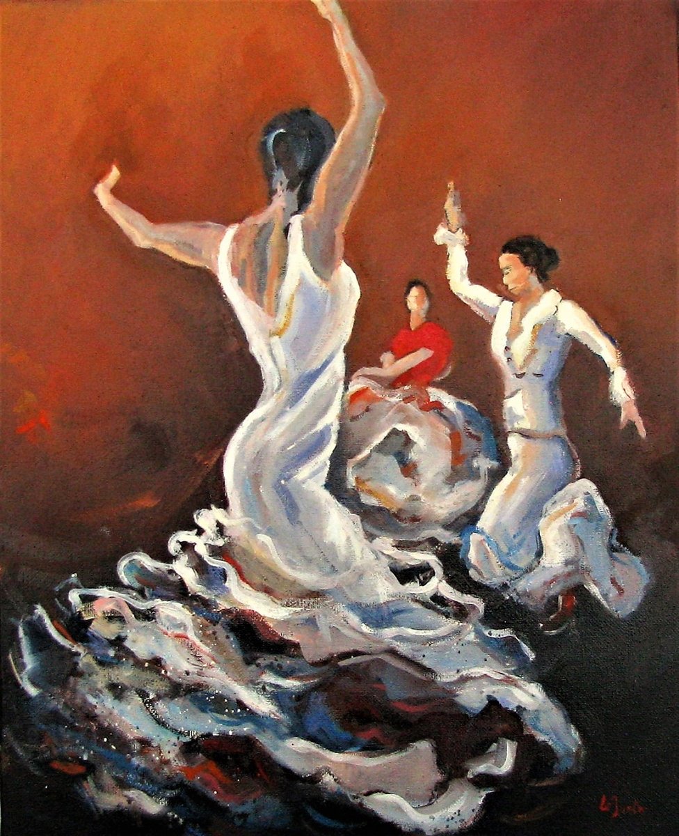 Sevillana dancers by Jean-Noel Le Junter