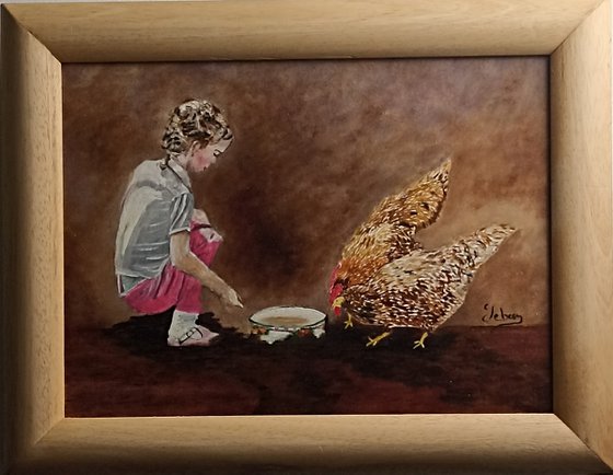 Chicken and child