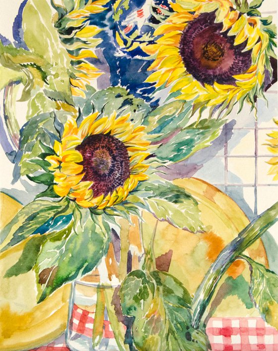 Still life with sunflowers