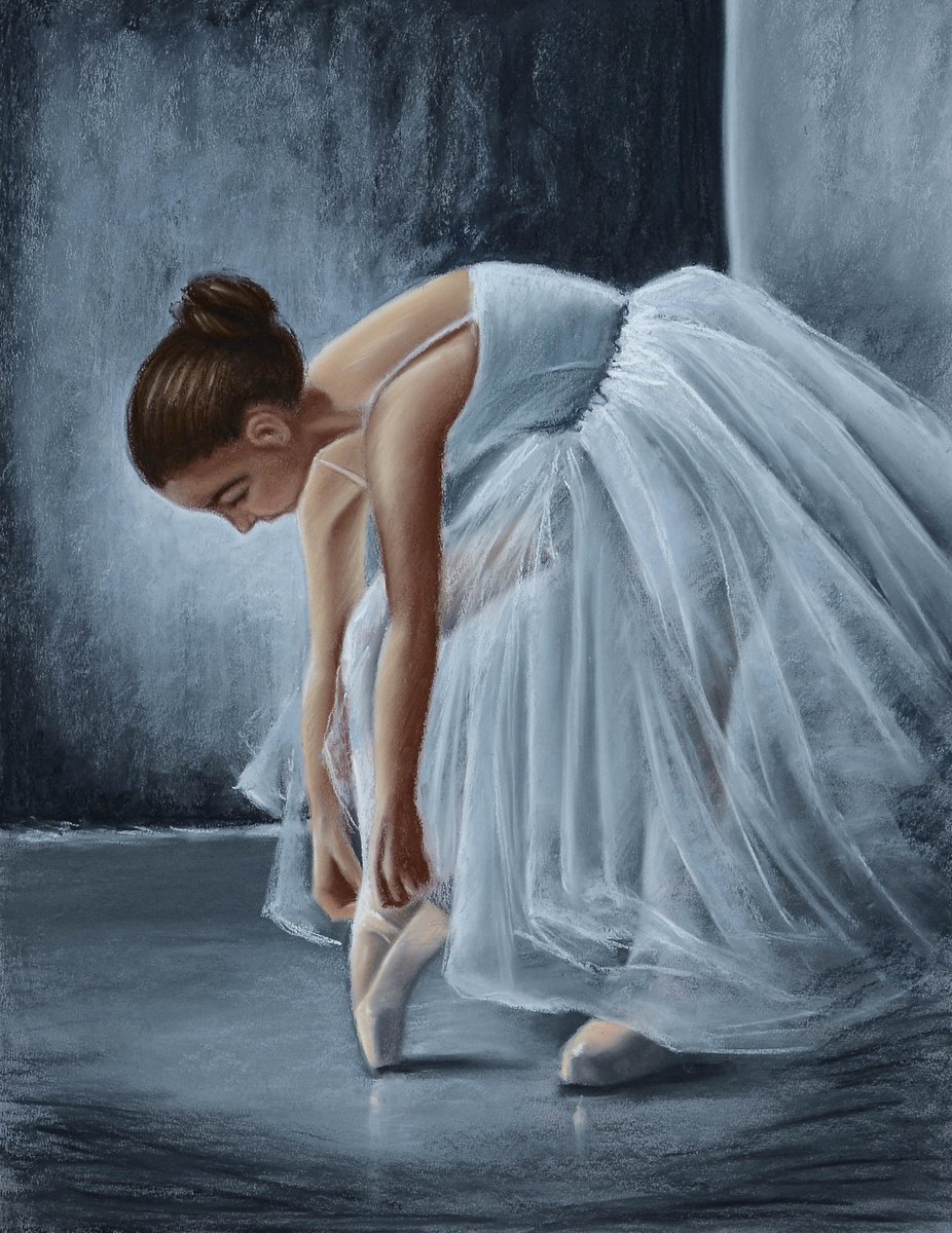 Young ballerina blue by Inna Medvedeva