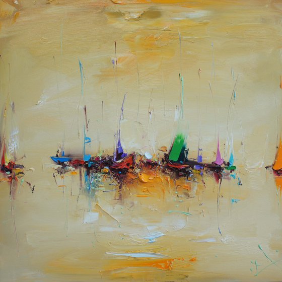 Abstract Sea , Abstract Oil Painting on Canvas