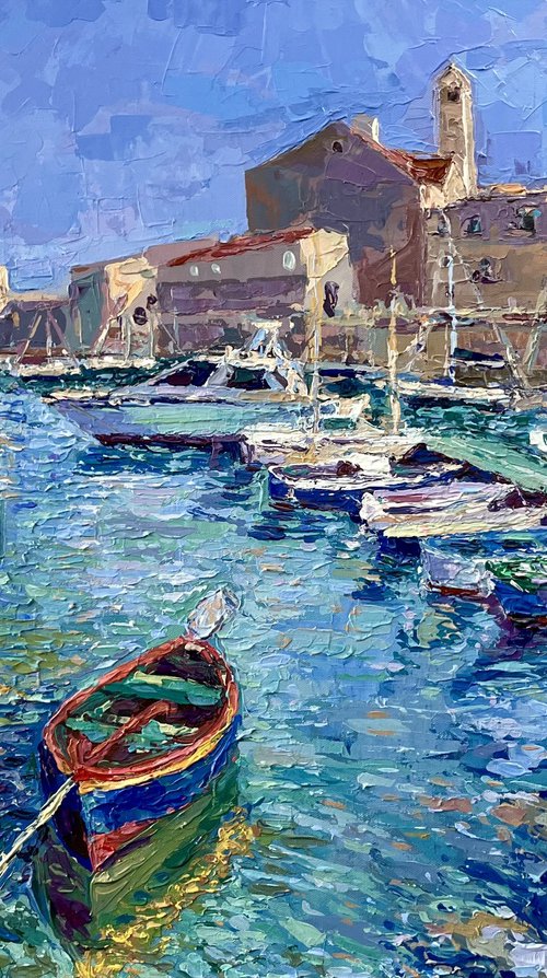 Boats of Giovinazzo, Italy by Adriana Dziuba