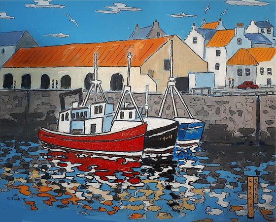 boats by the fish market, pittenweem
