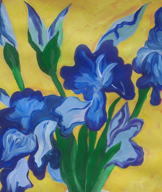 Irises in Chinese Vase 2