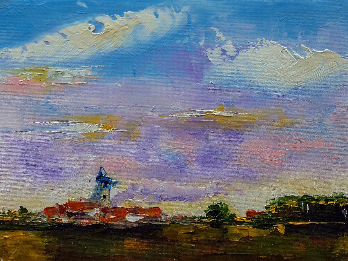 Small abstract landscape oil painting. by Marinko Saric