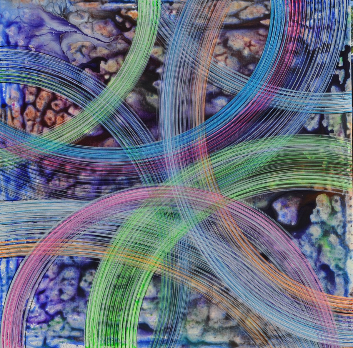 Abstract Acrylic Painting By Tingqun Zhang, 39 X 39", 2023.5.3, Original Artwork