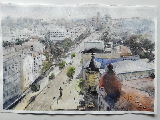 Top view of Belgrade skyline