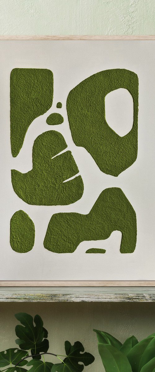 "Green bay 6" Textured acrylic abstract art by Marine