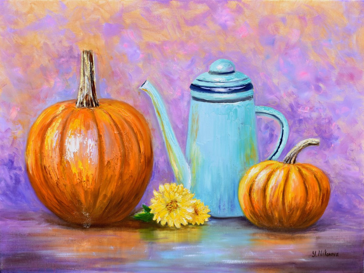 Pumpkins and Coffee by Yulia Nikonova
