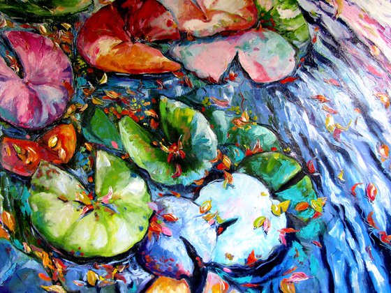 Autumn with water lilies