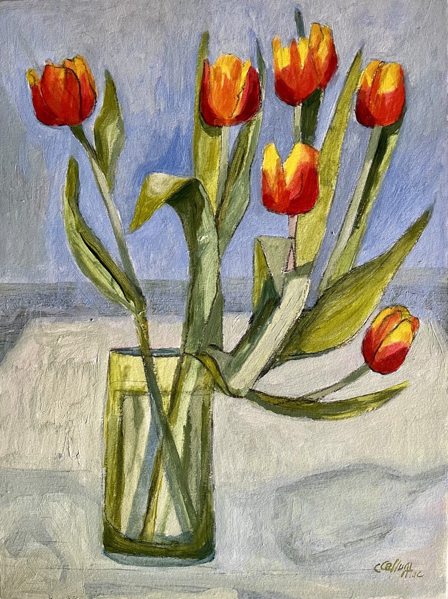 Fiery Red Tulips by Christine Callum  McInally