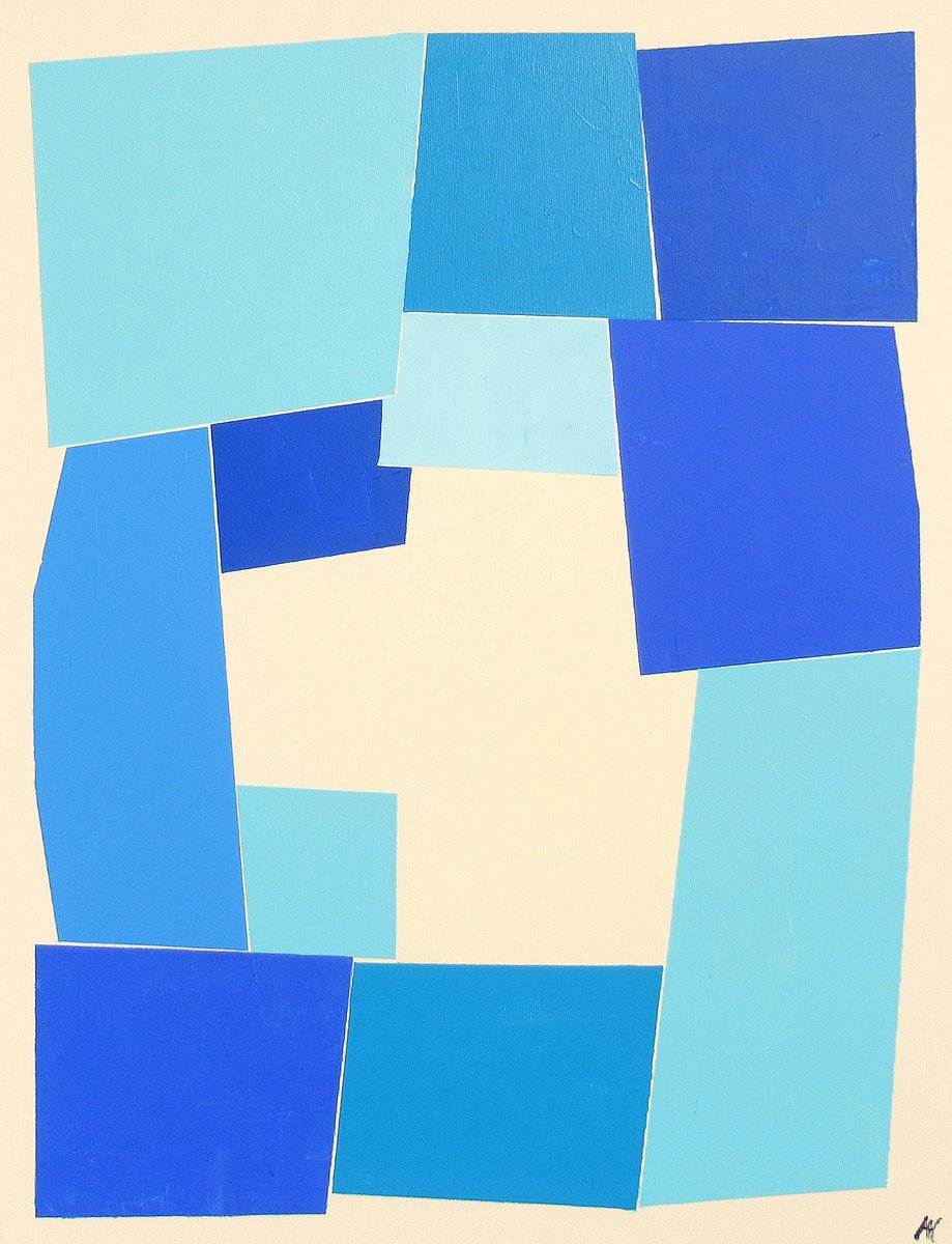 Abstract Acrylic Painting By Megha Hendrick., 20 X 26", Aspects # 4., Original Artwork