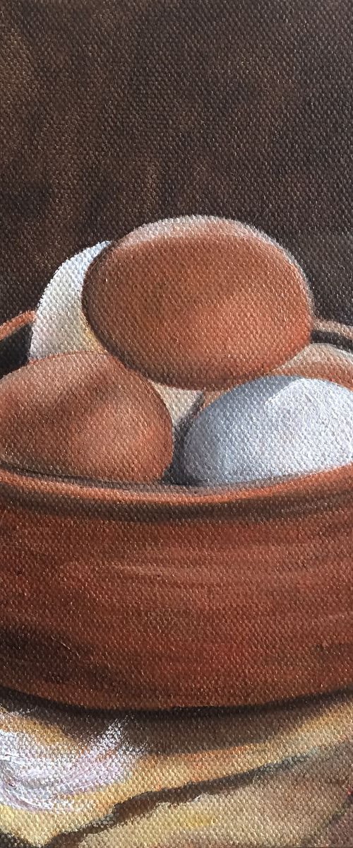 Still life with eggs by Ira Whittaker