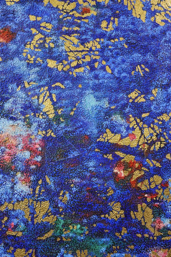 Cobalt & Gold cherry blossom
