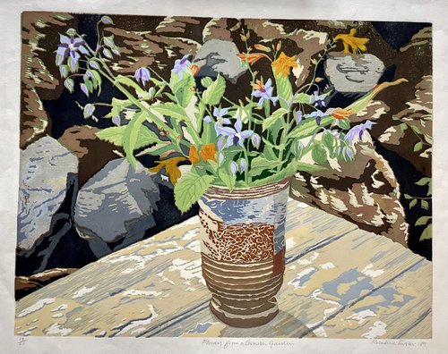 Flowers in a Cornish Garden by Rosalind Forster