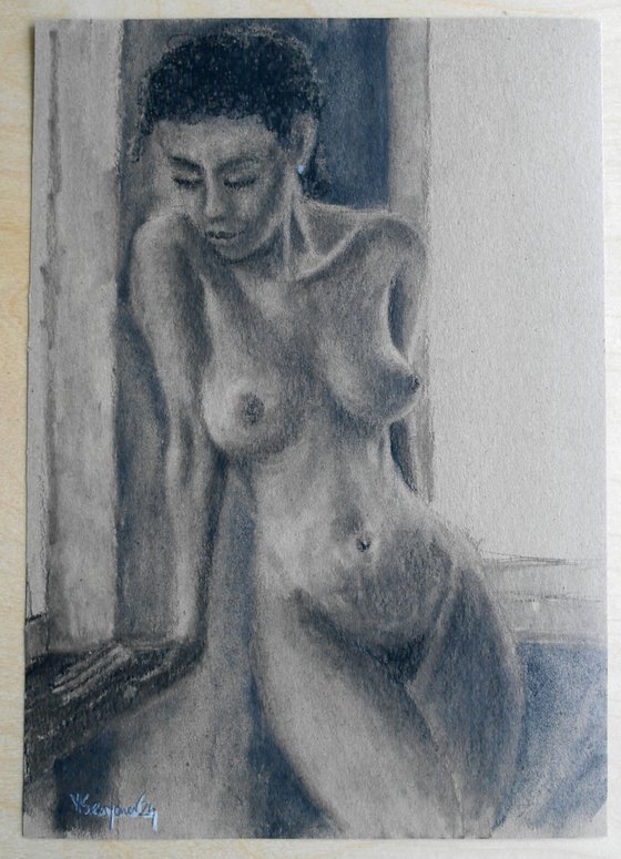 Female Figure 37 Charcoal Sketch