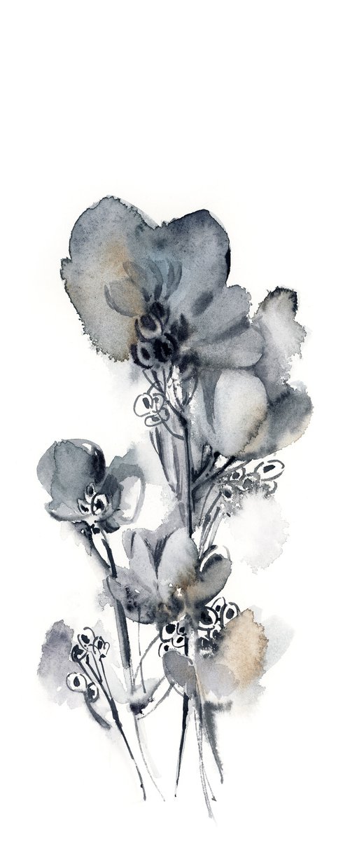 Florals in Blue n.7 by Sophie Rodionov