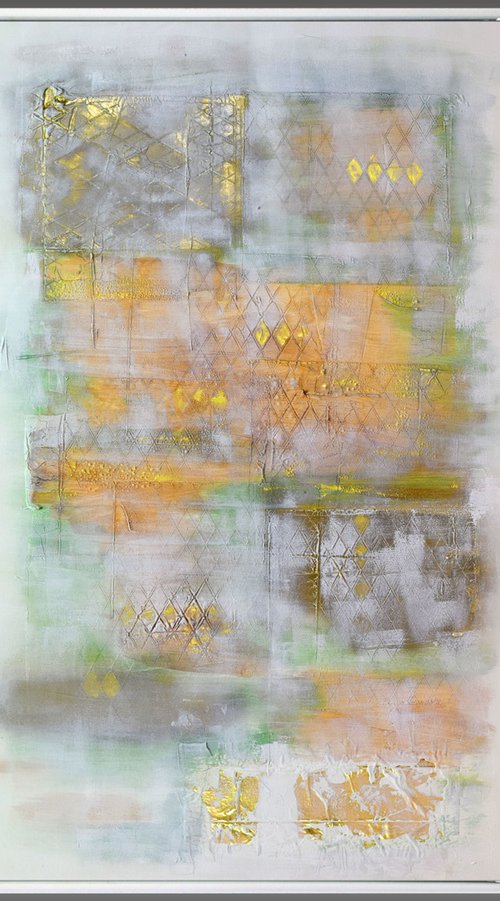 Patina Verde  - Abstract Art - Acrylic Painting - Canvas Art - Framed Painting - Abstract Painting - Industrial Art by Edelgard Schroer