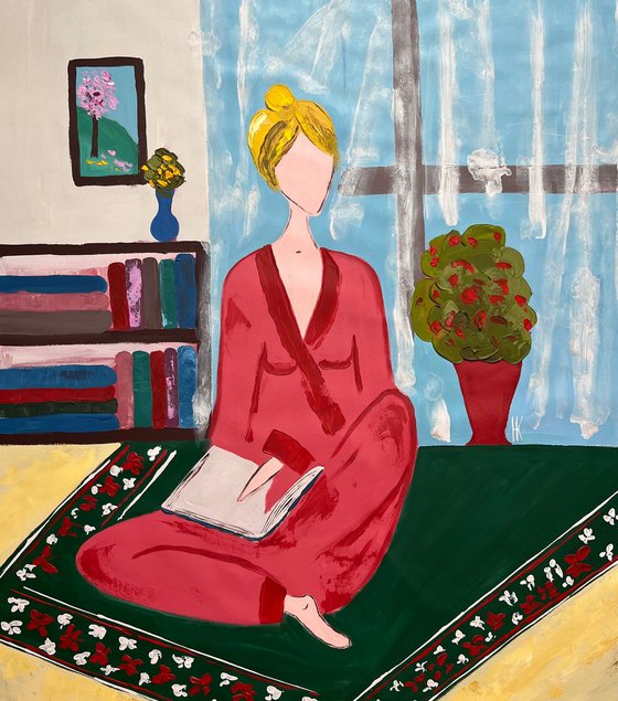 Reading Woman Original Painting