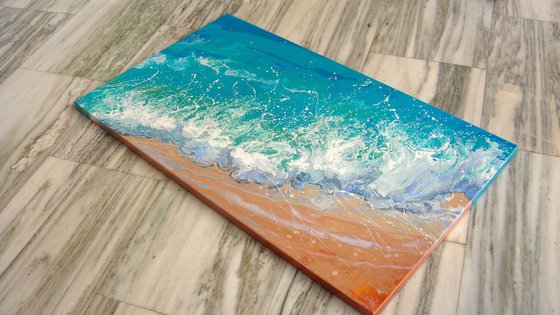 47.2” “Turquoise Sea” Seascape Painting