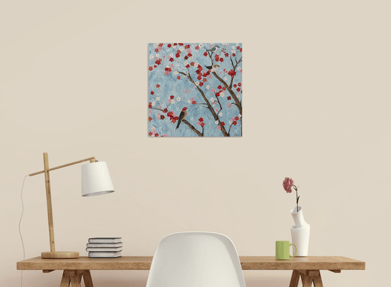 Blooming Tree and Birds