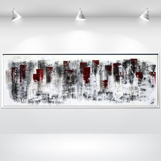 White and Silver  - Abstract Art - Acrylic Painting - Canvas Art - Framed Painting - Abstract Painting - Industrial Art