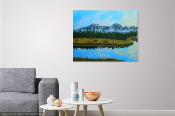 EAGLE PASS - LARGE SOULFUL MIGRATORY FLYWAY LANDSCAPE PAINTING; GIFT IDEAS; HOME, OFFICE DECOR