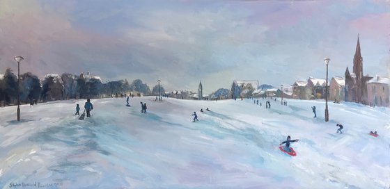 'Snow scene, Edinburgh Meadows, Winter'