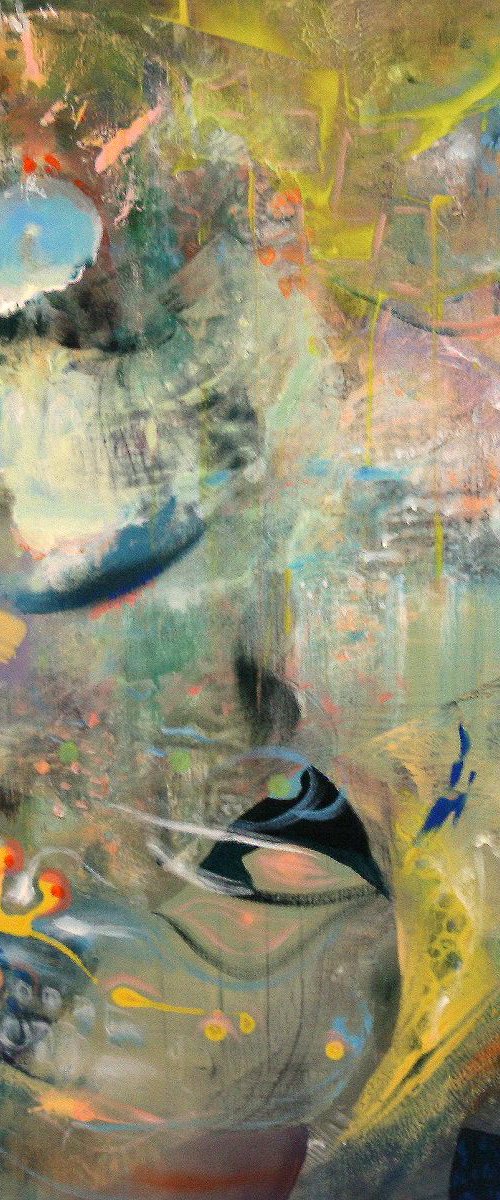 The wonderful morning dreams of Alice spontane abstract gestural dreamlike large scale painting by master Kloska by Kloska Ovidiu