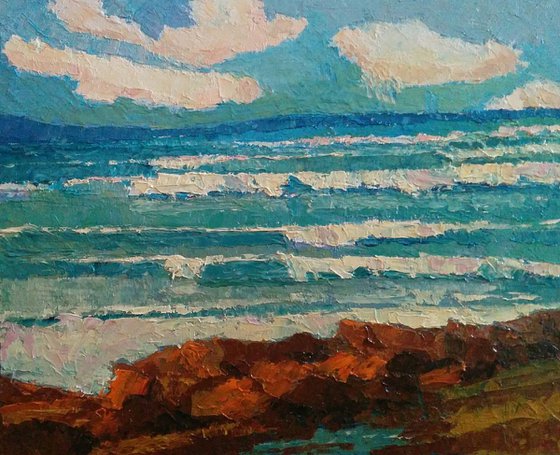 The sight of the shore, seascape.