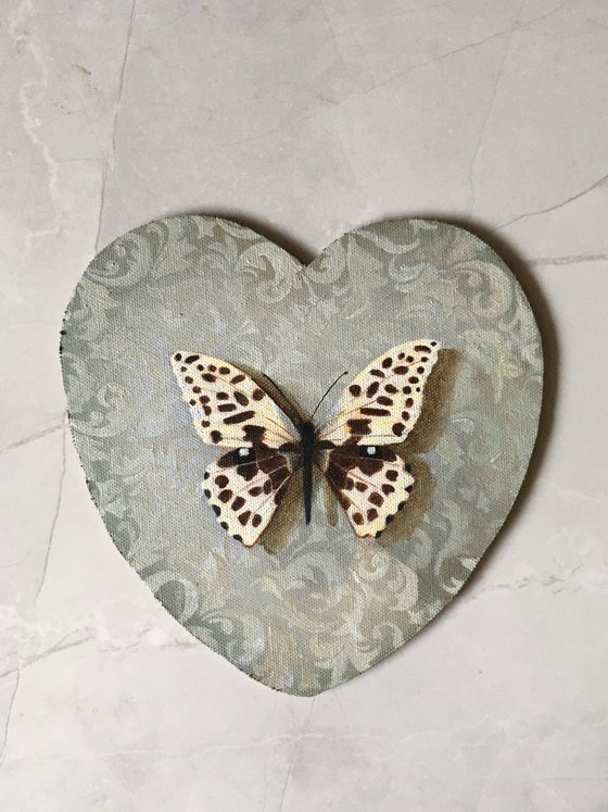 Butterfly in Blue Heart