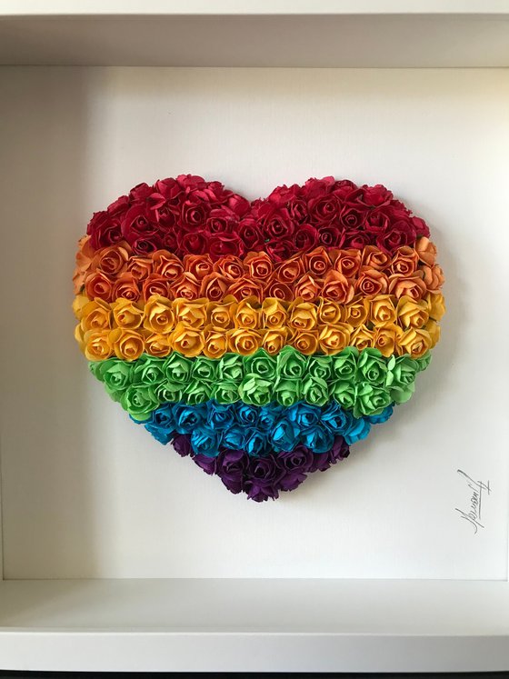 Love and Pride - Rainbow Heart of roses