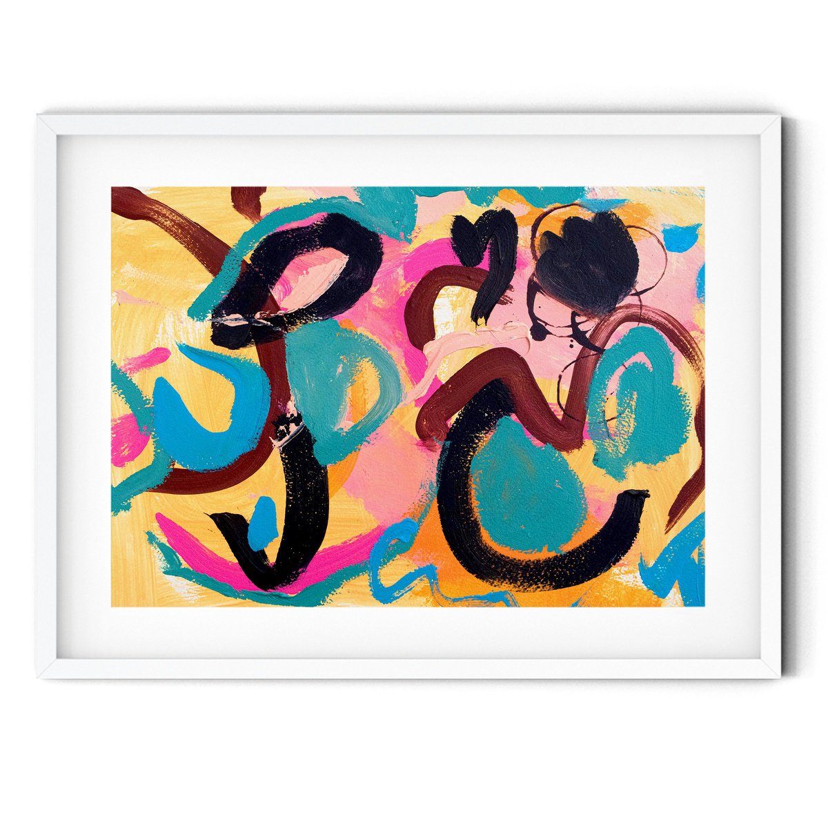 Expressive Abstract Acrylic Painting By Suzie Cumming, 16 X 12", Musical Colour, Original Artwork