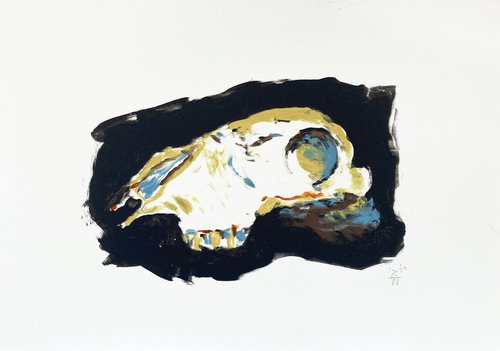 Skull (White/yellow/Black) by Rachel Williams
