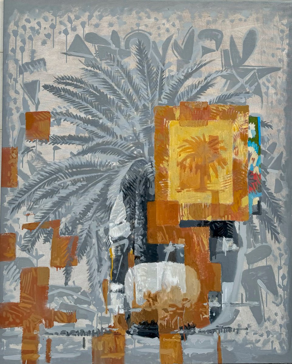 Organic Botanical Oil Painting By Mykhailo Korobkov, 47 X 59", Otro Paisaje 4, Original Artwork